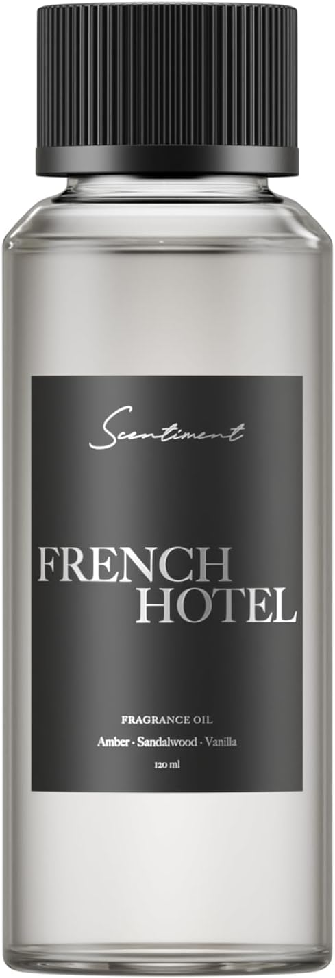 Scentiment French Hotel Fragrance Oil – Amber, Sandalwood, Vanilla Scent for Diffusers, Aromatherapy Oil (120 mL)