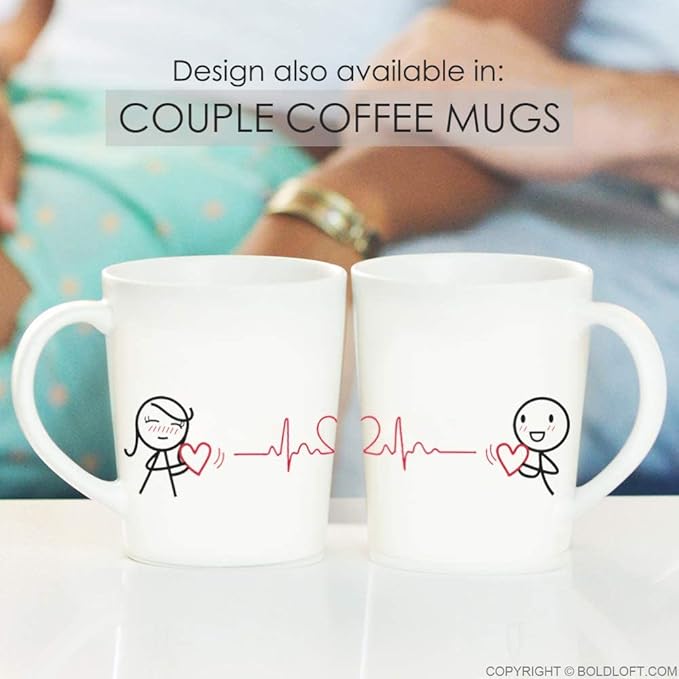 BoldLoft Love You Every Beat of My Heart Couple Drinking Glasses-Glass Gifts for Couples, Wedding, Engagement, Anniversary, Valentines, His and Hers Decor for Boyfriend, Girlfriend, Husband, Wife