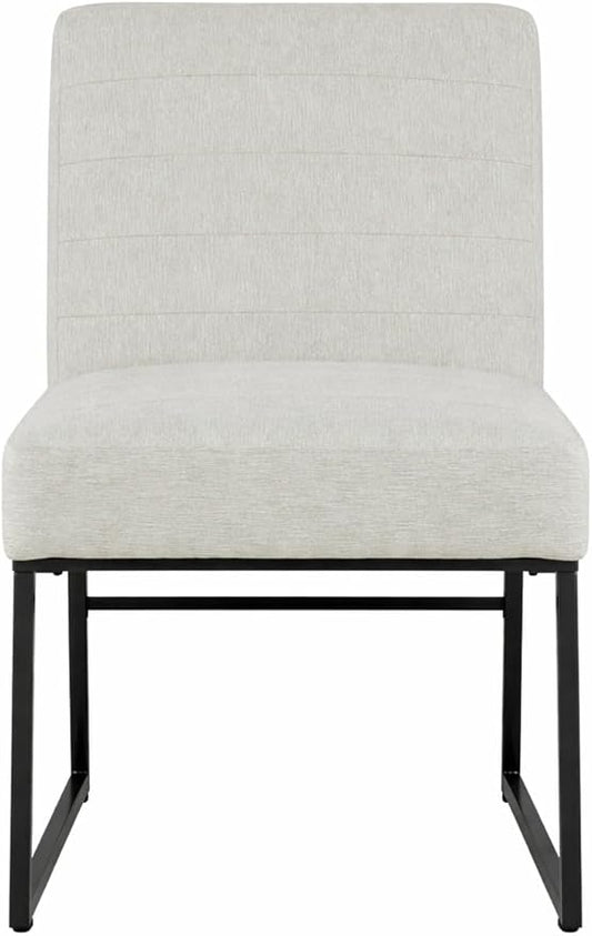 HomePop Channeled Metal Dining Chair - Sustainable Gray Woven (Single Pack)