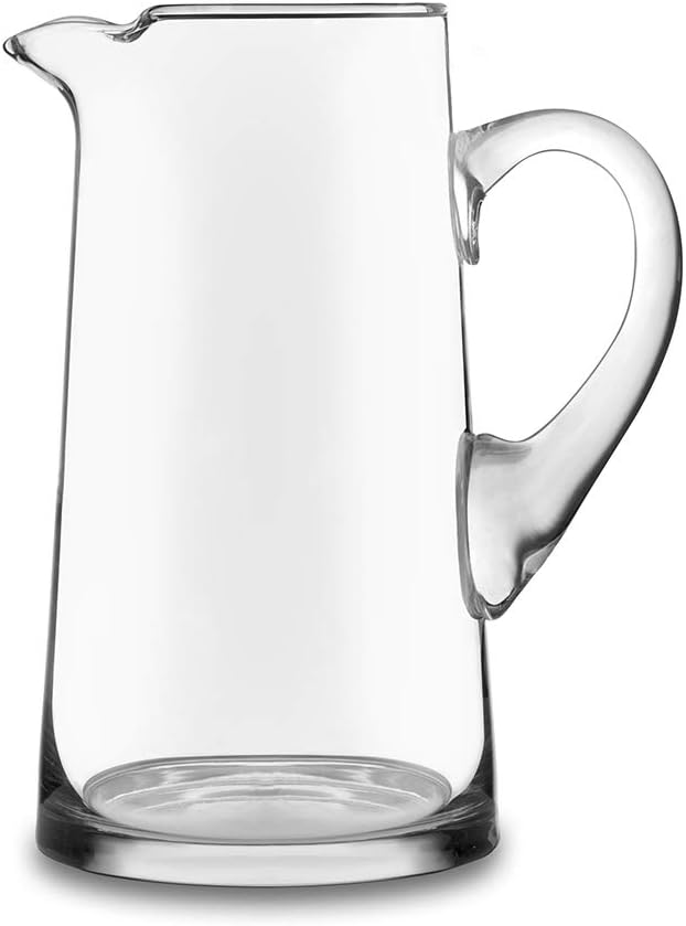 Libbey Cantina Clear Glass Pitcher, 90 Oz, Modern, Elegant Glass Pitcher for Cocktails, Iced Tea & More, Handblown Beverage Serveware for Parties