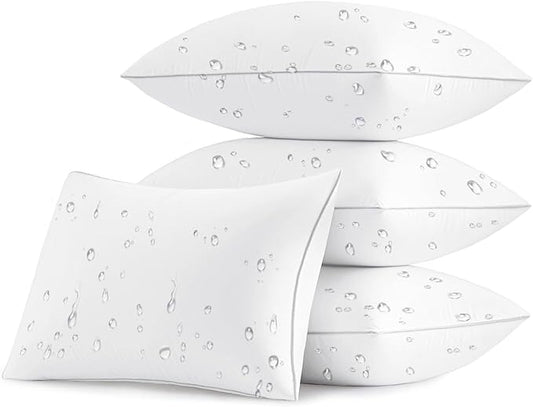 MIULEE Pack of 4 12x20 Outdoor Pillow Inserts, Waterproof Decorative Rectangle Throw Pillow Inserts for Patio Sofa Garden Porch Couch