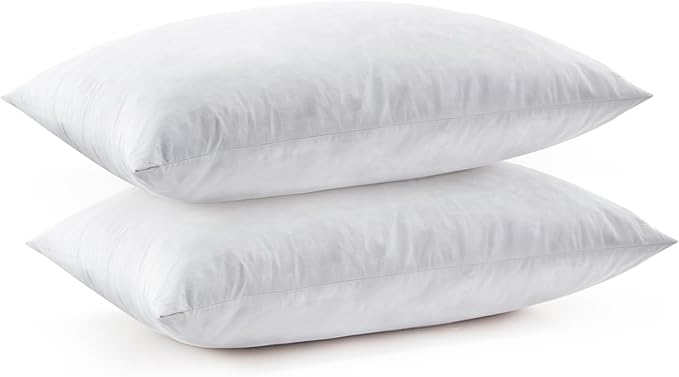 16x26 Feather Lumbar Pillow Inserts, Decorative Throw Pillow Inserts for Covers, Fuller Fit with Soft Support for Bed and Couch, Set of 2