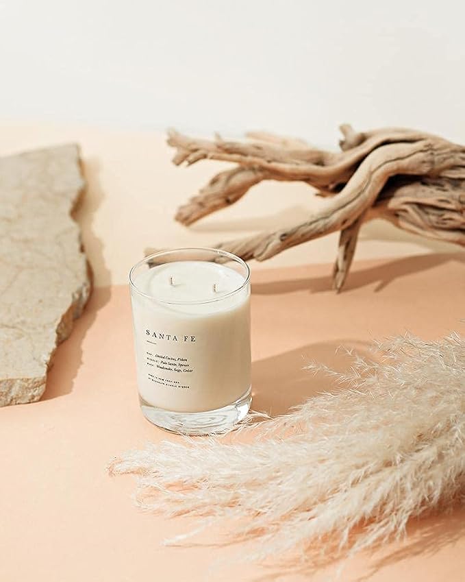 Brooklyn Candle Studio Santa Fe Classic 2 Wick Candle - Luxury Scented Candle, Vegan Soy Wax, Hand Poured in The USA, 70 Hour Slow Burn Time - 13oz
