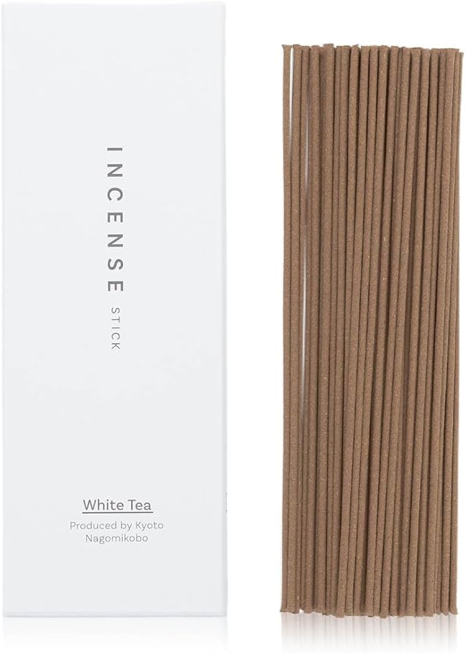 なごみ工房 Kyoto White Tea Incense Sticks - Japanese Temple Aroma, Ideal for Relaxation & Meditation, Approx. 60 Sticks (0.044 Pounds) - Premium Quality Incense for Spiritual & Home Use Nagomikobo