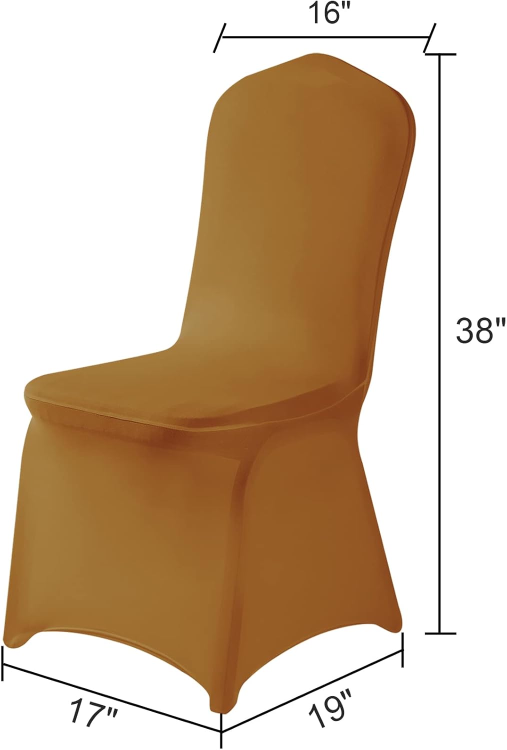 Spandex Chair Covers, 25PCS, Washable Protector for Living Room, Party, Banquet, Wedding, Hotel (Gold)