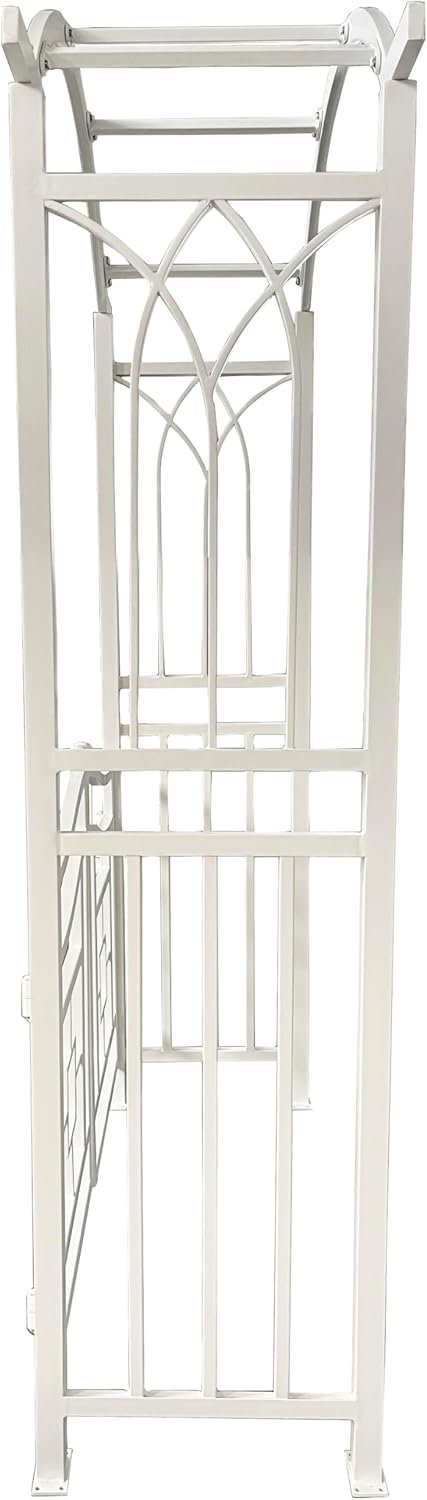 White Aluminum Garden Arbor Arch with Gate