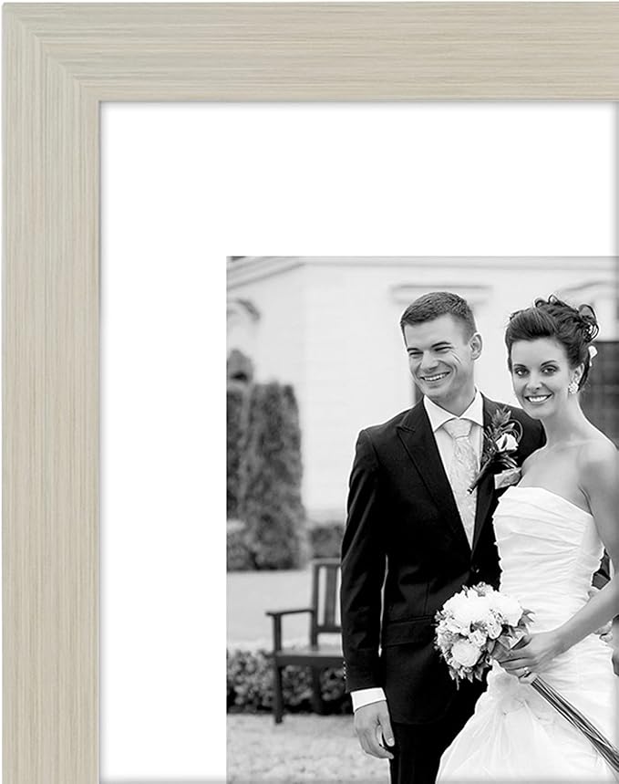 Americanflat Set of 7 Picture Frames with Shatter-Resistant Glass - Gallery Wall Frame Set with One 11x14, Two 8x10 and Four 5x7 Frames - Signature Collection - Light Wood