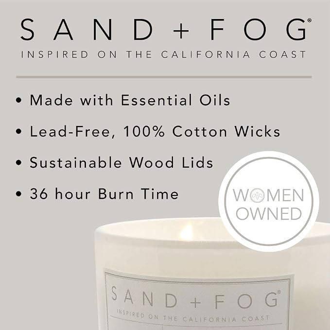 Sand + Fog Scented Candle - Winter Pine – Additional Scents and Sizes – 100% Cotton Lead-Free Wick - Luxury Air Freshening Jar Candles - Perfect Home Decor – 12oz - Holiday Scents