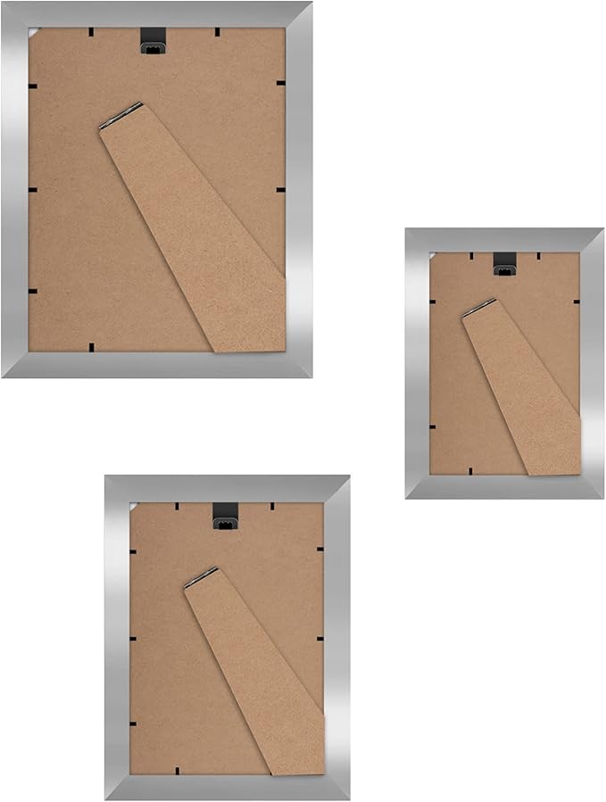Americanflat Set of 10 Picture Frames with Shatter-Resistant Glass - Gallery Wall Frame Set with Two 8x10, Four 5x7 and Four 4x6 Frames - Signature Collection - Silver
