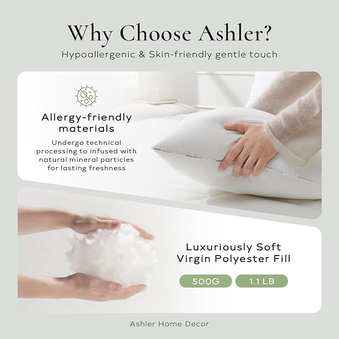 Throw Pillow Inserts (Pack of 2, 12 x 20 Inches, White) - Hypoallergenic 100% Virgin Fiber Lumbar Pillow Form Microfiber Throw Pillows for Bed and Couch Pillows | Indoor Decorative Pillow