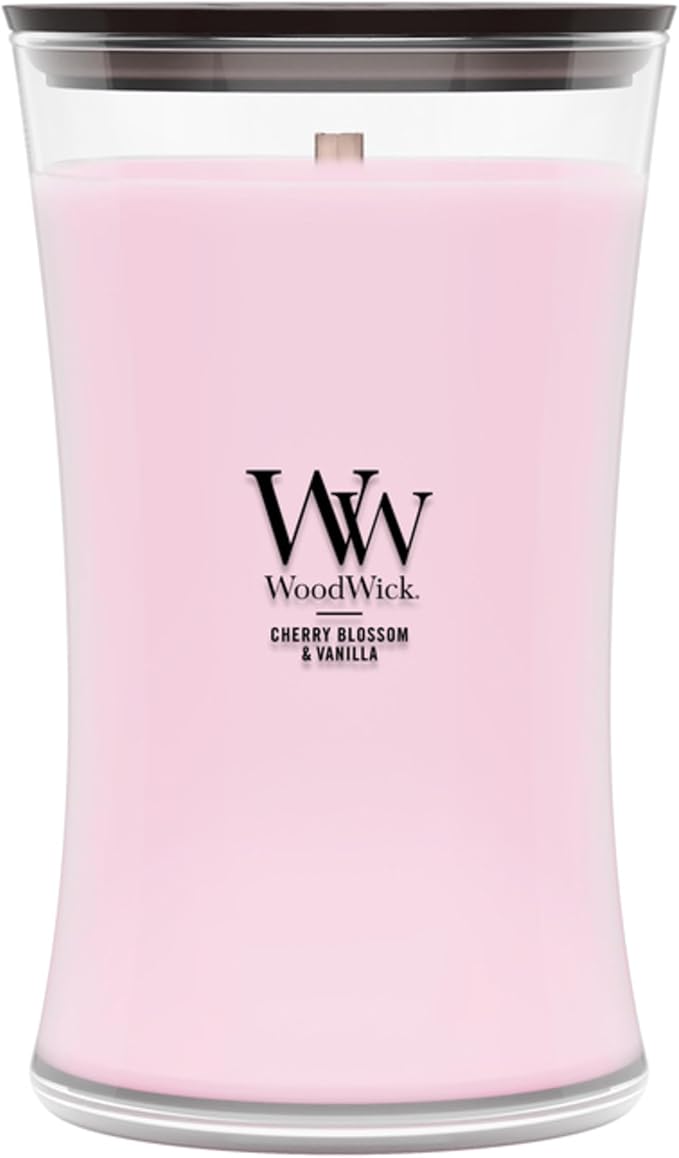WoodWick Cherry Blossom & Vanilla Large Hourglass Scented Candle