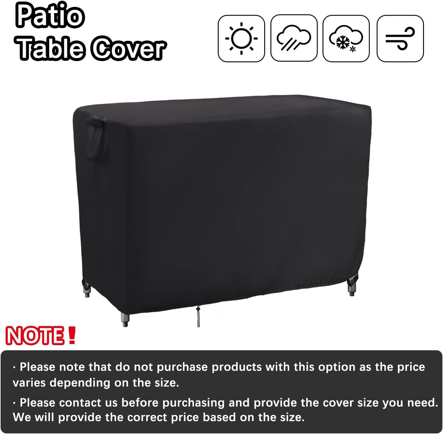 Kingling Custom Dust Cover for Patio Tables, Personalized Covers Waterproof Protective Cover for Outdoor Table/Stainless Steel Table/Prep Table/Work Table…