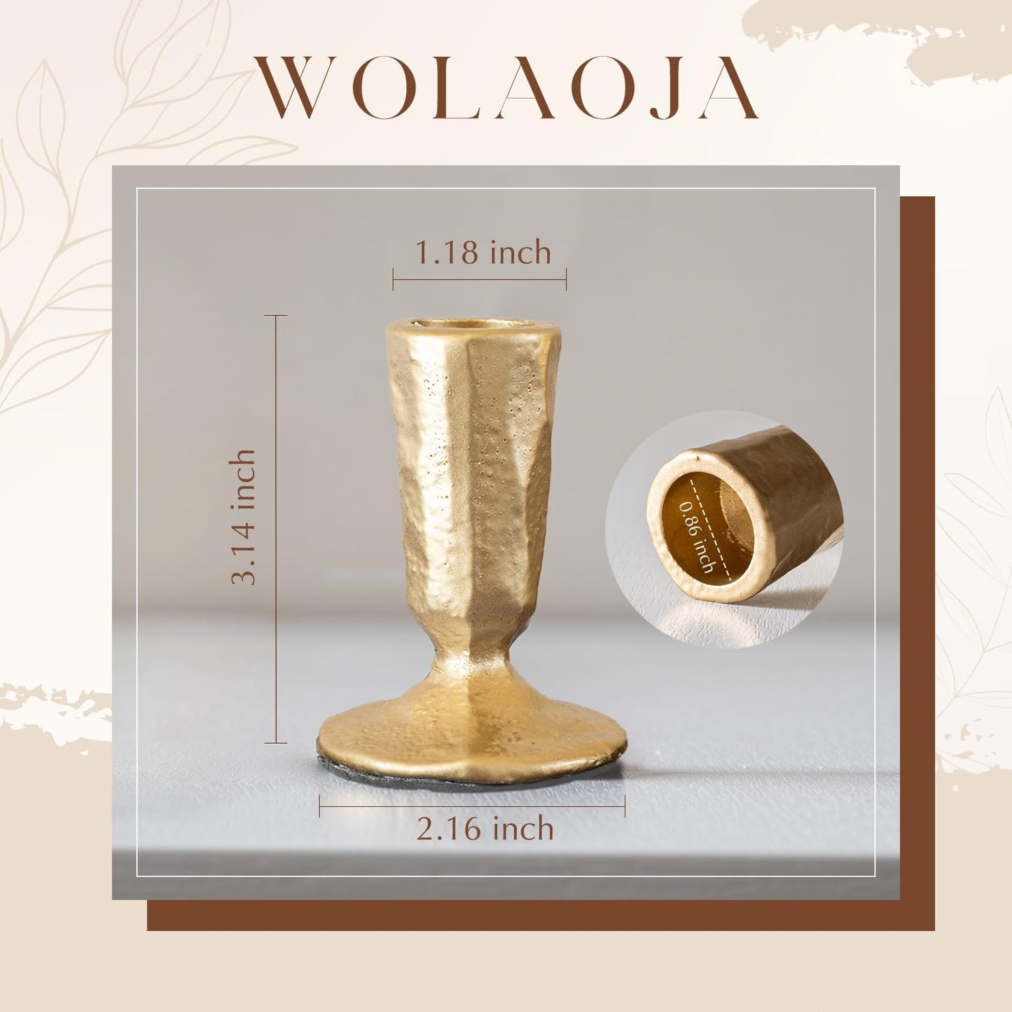 Candle Sticks Holder Decor, Set of 4 Vintage Gold Candle Holders, Modern Decorative Tapered Candlestick Holders Centerpiece for Dining Table Centerpiece, Wedding, Party Decor