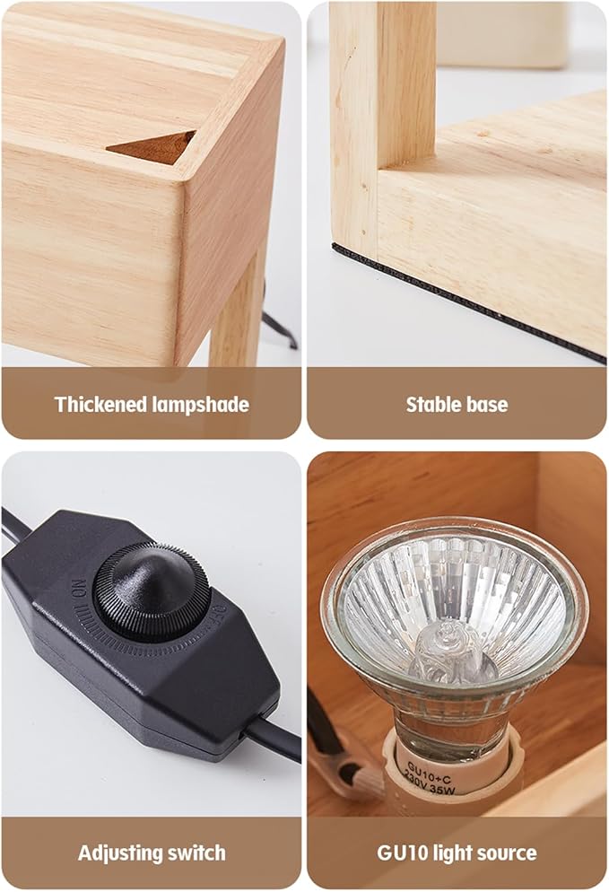Candle Warmer Lamp,Candle Lamp Warmer with Timer and Adjustable Brightness Automatic Shut-Off,Candle Heat lamp for Canned Candles,ith 2 Bulbs（Walnut Color）