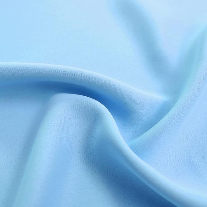 Light Blue Blackout Curtains 84 inch Length - Double Layers Blue Romantic Curtains with Sheer Overlay, Window Curtains & Drapes for Kids/Girls/Boys Bedroom Living Room Nursery, 2 PCs