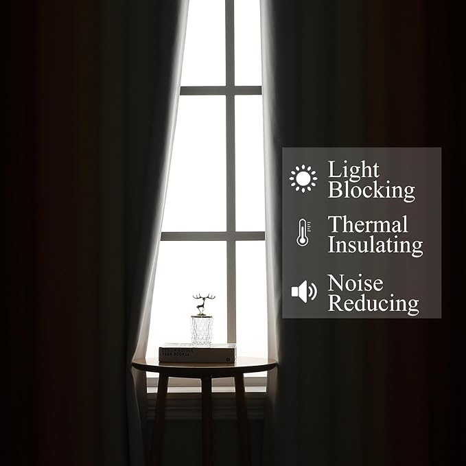Estelar Textiler Burnt Orange & Greyish White Ombre Blackout Curtains 96 Inch Length 2 Panels, Light Blocking Thermal Insulated Room Darkening Window Drapes for Bedroom/Living Room, 52x96 Inch