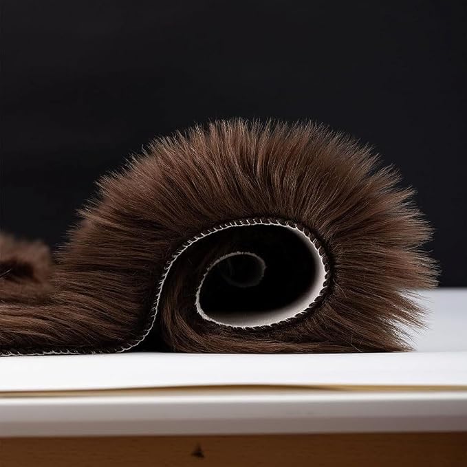 Faux Fur Rug 2 x 3 ft Sheepskin Shaggy Fuzzy Coffee Area Rug Super Soft Fluffy Plush Carpet for Bedroom Living Room Sofa Floor Kids Room Bedside
