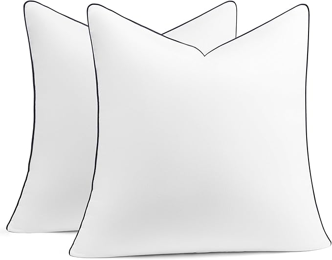 puredown® 24x24 Pillow Inserts Set of 2, Full Fluffy Down Alternative Euro Pillows, Soft Plush Decorative Throw Pillows for Couch, Sofa, Bed and Home Decor