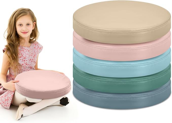 Juexica 5 Pcs Extra Thick Flexible Seating Floor Cushions Assorted Colored Pillow Floor Cushions for Classroom Soft Flexible Seating for Learning Sitting Office School Chair (Morandi Colors,Round)