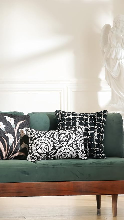 bilin gaier Designer Vintage Linen Throw Pillow Cover,20"x12"-Callalily D | Elegant Cottage Pillow Cover,Concealed Zipper Design,Sofas,Bedroom,Living Room,Lounge Chairs,All Season Home Decor