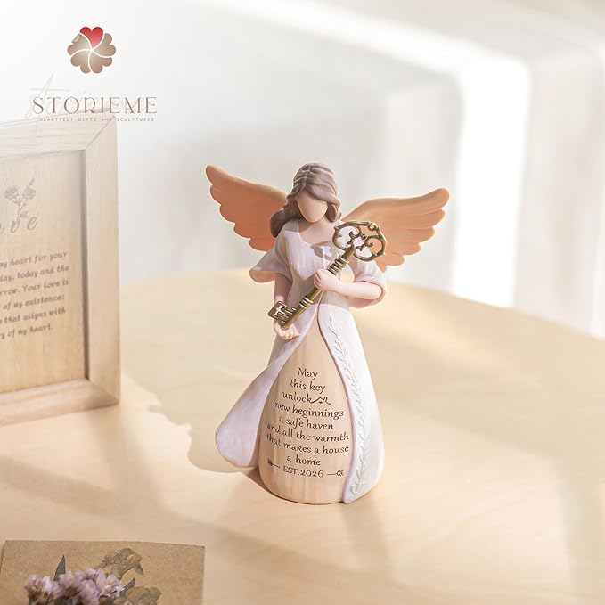 Storieme Housewarming Gifts New Home: House Warming Gift for Women Friend Homeowner - Guardian Angel Figurines for New Apartment Party Decorations Entryway Table Decor Ideas