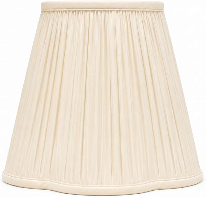 Royal Designs, Inc. BS-754-16EG-2 Bottom Scallop Gather Pleat Basic Lamp Shade, 8 x 16 x 13, Eggshell, 2-Pack