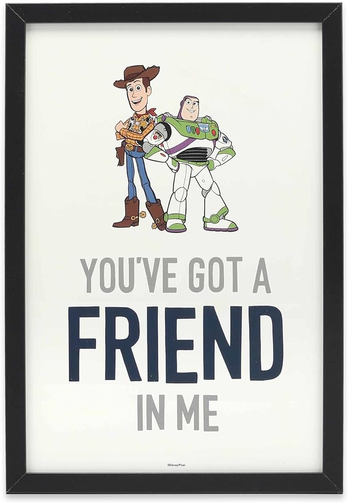 Disney Pixar Toy Story You've Got a Friend In Me Woody and Buzz Framed Wall Decor - Cute Toy Story Picture