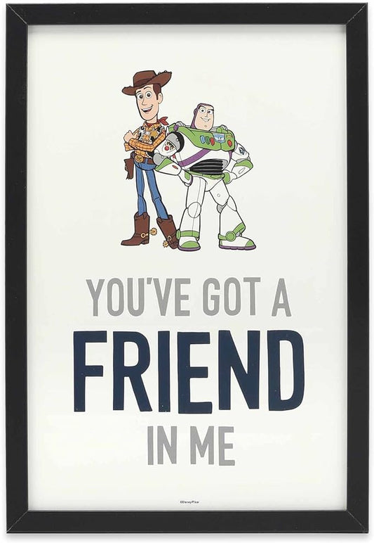 Disney Pixar Toy Story You've Got a Friend In Me Woody and Buzz Framed Wall Decor - Cute Toy Story Picture