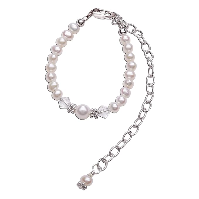 Cherished Moments Babe to Bride Keepsake Bracelet in 925 Sterling Silver and Cultured Pearls for Baby Girl