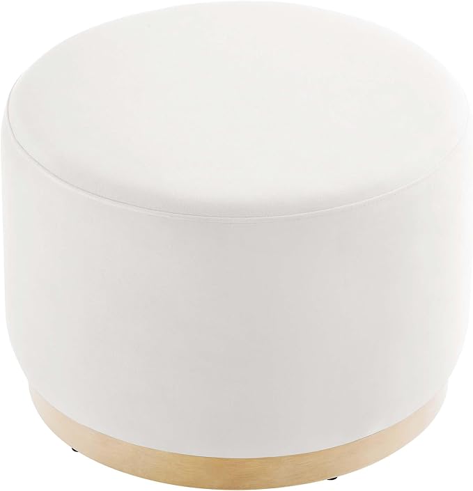 Modway Large 23" Round Performance Velvet Upholstered Upholstered Ottoman