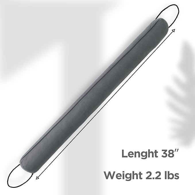 Sunolga 2 Pack of 38 Inches Door Draft Stoppers, Includes 2.2Lbs Gray Door Draft Stopper & 2.4Lbs Dog Shape Sound Proof Draft Guard
