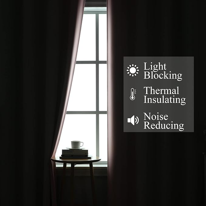 Estelar Textiler Ombre Sage Green and Pink Blackout Curtains for Living Room, Thermal Insulated Full Room Darkening Grommet Gradient Blackout Drapes for Bedroom, 52Wx72L, One Pair