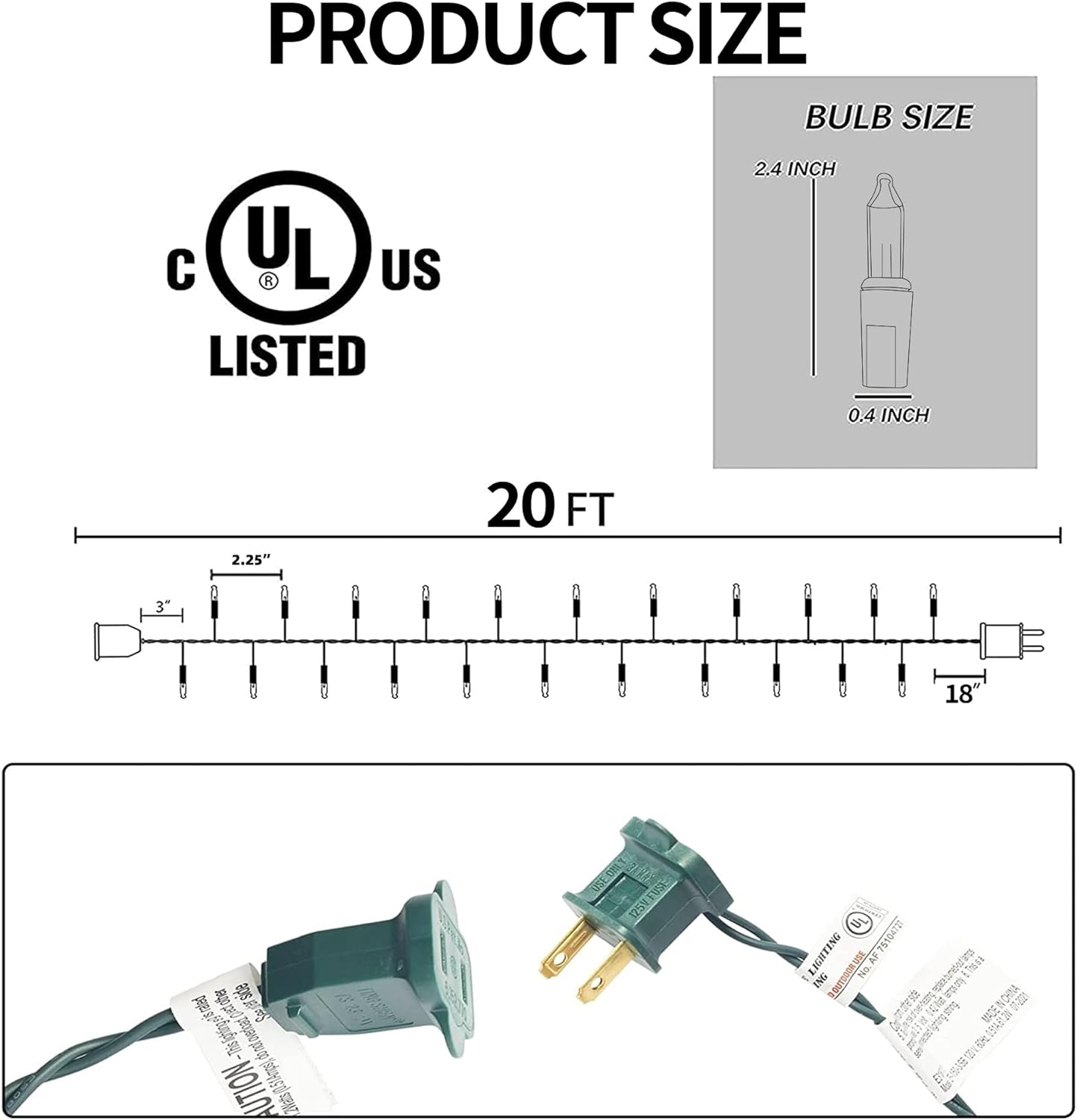 Dazzle Bright Christmas Mini String Lights, 40FT 200 Count Incandescent Waterproof Fairy Lights Plug in, Connectable Christmas Decorations for Indoor Outdoor Home Party Garden Yard, Warm White