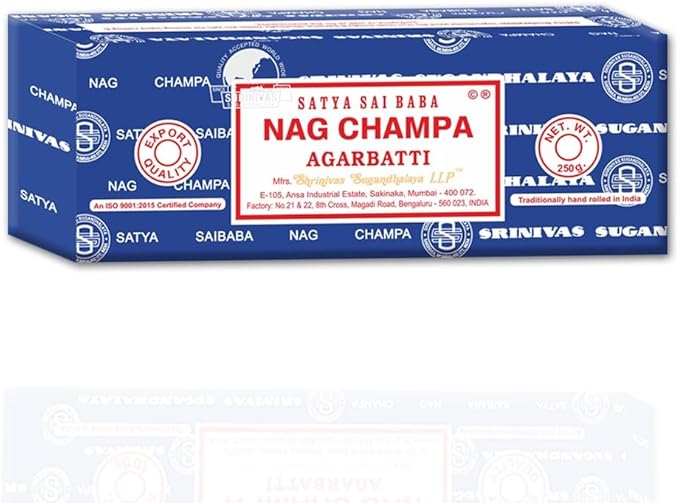 Satya Sai Baba Nag Champa Agarbatti, 250gms Hand Rolled Fine Quality Incense Sticks for Purification, Relaxation, Positivity, Yoga, Meditation