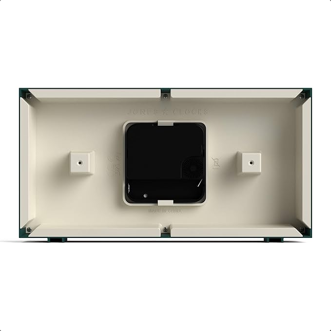 JONES CLOCKS® Odeon Desk Clock | Modern Rectangular Design | Green | Stylish Retro Look for Shelf, Table, Mantel or Bedside
