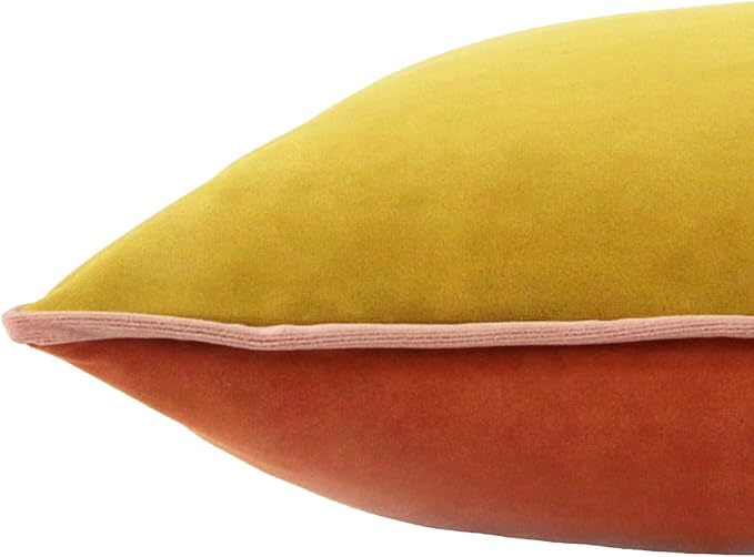 Btyrle Velvet Throw Pillow Covers 22x22 Inch Set of 4 Decorative Velour Pillowcases Double-Colored Cushion Covers for Sofa Couch,Warm-Edge