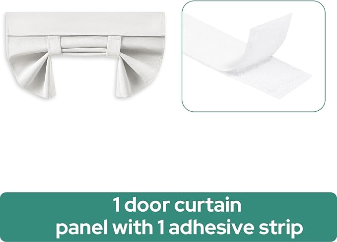 HOMEIDEAS 100% Linen Blackout French Door Curtains, Privacy Small Door Window Curtains, 26 X 20 Inch Shades for Front Window, Thermal Insulated Covering, 1 Panel, White