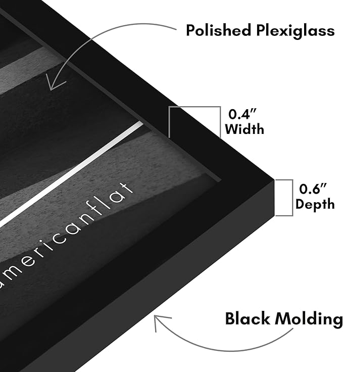 Americanflat 8x20 Picture Frame with Polished Plexiglass - Streamline Collection - Thin Border Picture Frame for Wall Display - Hanging Hardware Included - Black