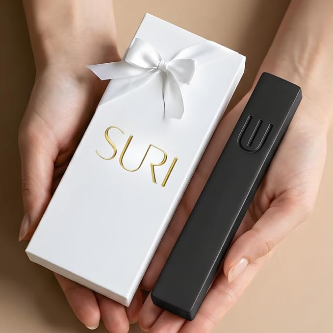 SURI Mezuzah for Door with Scroll – 7 Inch Modern Mezuzah Case with Non Kosher Scroll Included, Fits up to 6” Scroll, Easy Adhesive Installation, Gift Box Included