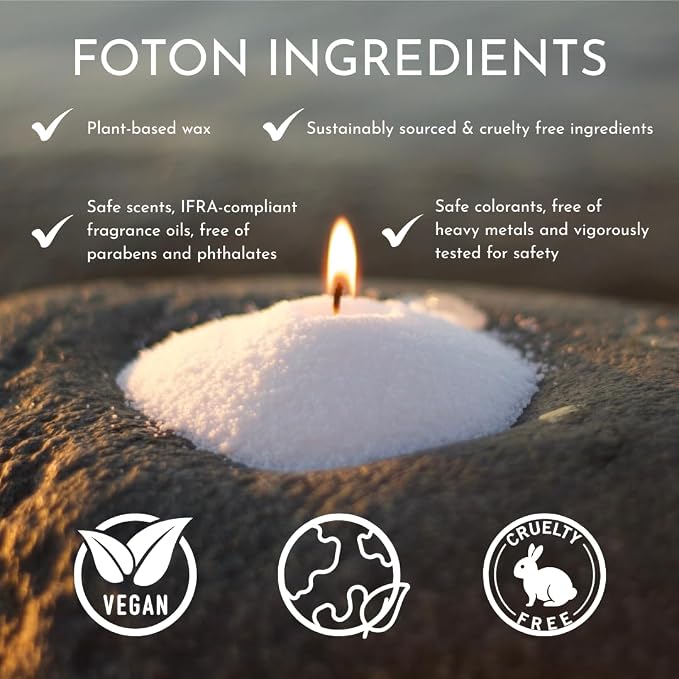 Foton Pearled Candle Le Cube Concrete Vase Set 16 Oz Square - Breezy Blanket Scented - Refillable Jar Scented Candle Sand Wax with 15 Wicks - Natural Non-Toxic Decorative Candles for Home