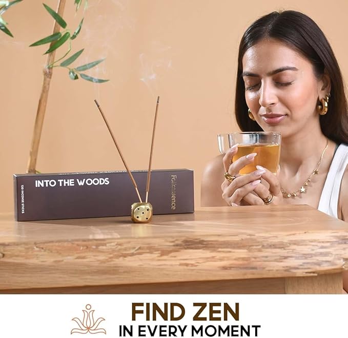 Folkulture Incense Sticks (120 Sticks) | Set of 6 Premium Incense For Relaxation, Aromatherapy| No Charcoal, Organic, Non Toxic, 45 Mins, Long Burning Sandalwood, Eucalyptus, Palo Santo Insence-Sticks