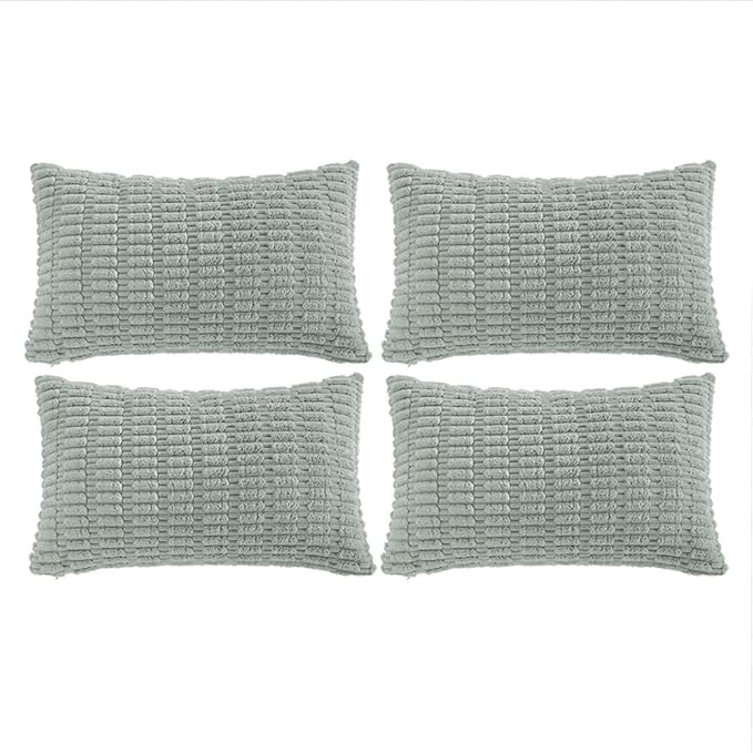 Fancy Homi 4 Packs Decorative Throw Pillow Covers for Living Room Couch Bed, Modern Farmhouse Boho Home Décor Accent Cushion Case, 24" x 12" (Pack of 4), Grey Blue
