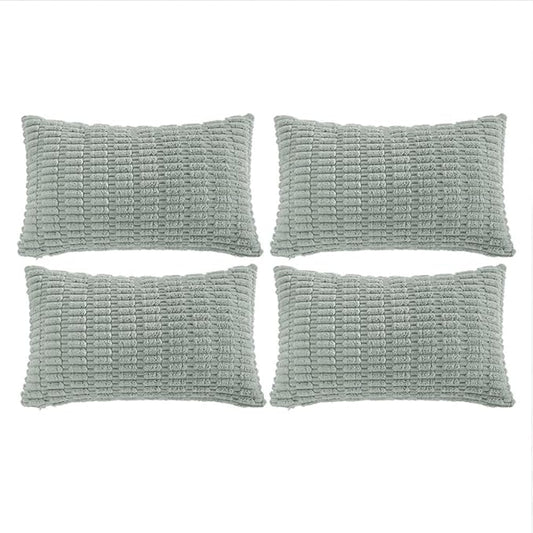 Fancy Homi 4 Packs Decorative Throw Pillow Covers for Living Room Couch Bed, Modern Farmhouse Boho Home Décor Accent Cushion Case, 24" x 12" (Pack of 4), Grey Blue