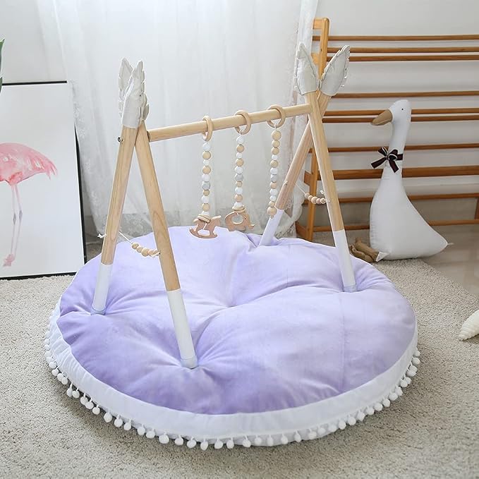 Large Floor Pillow Kids Round Floor Cushion Seating Purple | 35 inches Big Circle Pillow, Round Floor Pillows Seating for Children, Oversized Mat for Reading Nook Teepee Playroom