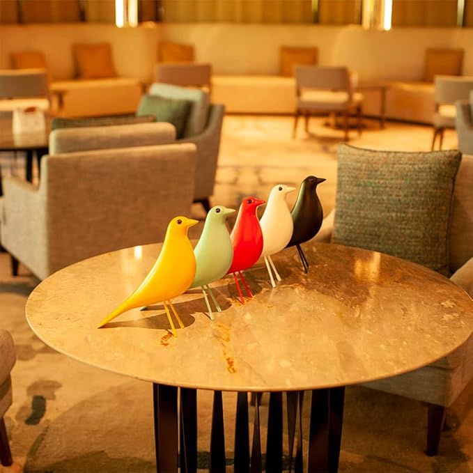 Mid-Century House Bird Home Decor - Room Decor Adornment for Hotel Restaurant Cafe Office Desk Dove Ornament, Arts Pigeon Gifts (White)