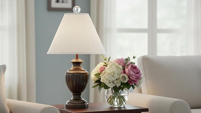 Aspen Creative 33191, Transitional Hardback Empire Shaped Mushroom Pleated Pleated White Spider Shade, 6" Top x 16" Bottom x 12" Slant