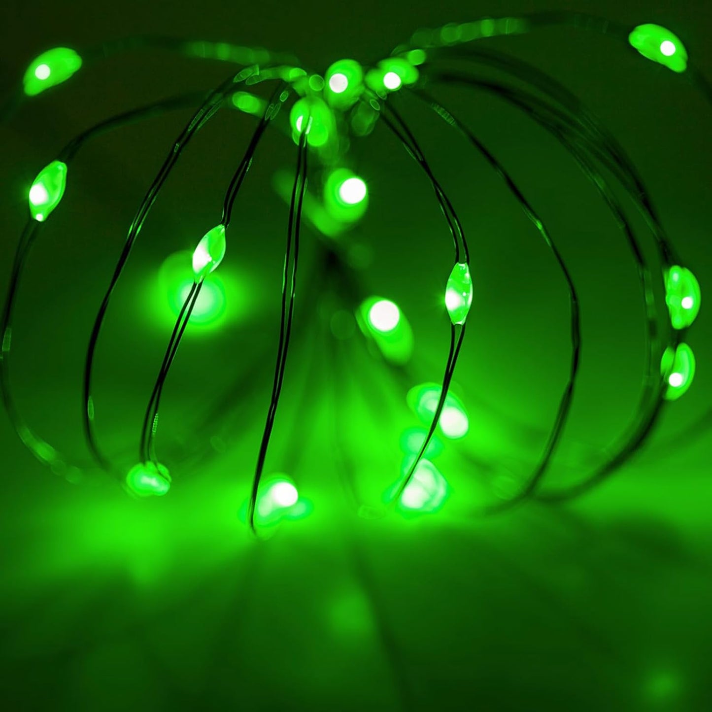 4 Pack 50 LED Fairy Lights Battery Operated with Timer, 16FT Waterproof Halloween Battery Lights Outdoor Indoor Starry Mini Led String Light for Halloween parties Bedroom Home DIY Decoration (Green)