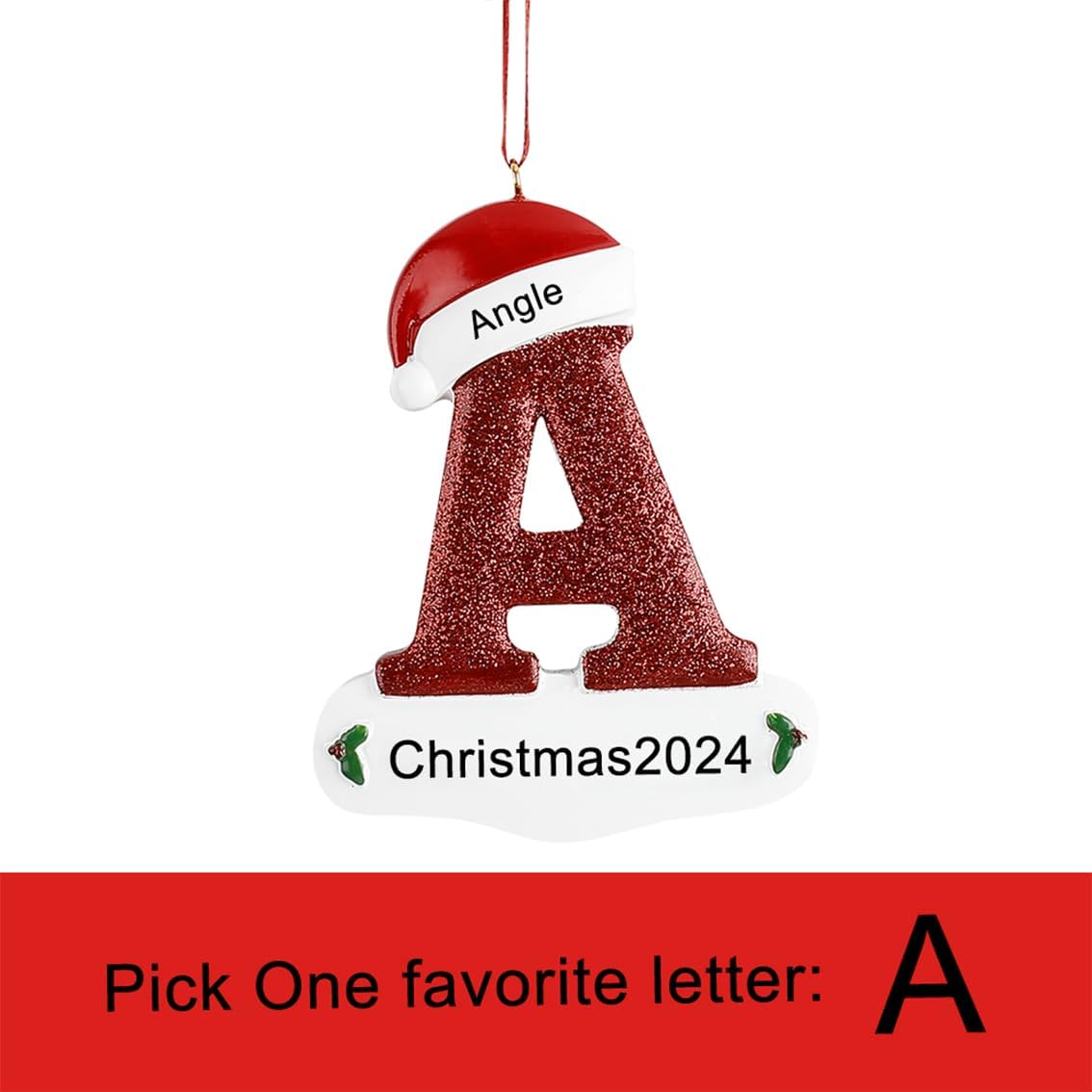 Personalized Christmas Ornaments - Custom Picture & Text Ornaments for Christmas 2024, Baby's 1st Christmas Ornament with Picture for Xmas Tree Custom Gifts for Family, Mom, Dad, Friend (A-Z)