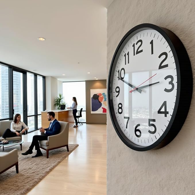 The Ultimate Wall Clock |14 Inch | Modern | Atomic | Analog | Home | Office | School | Gym | Indoor | Outdoor | Sets Automatically | Unbranded | Classic | Black | Battery Operated | Modern Décor
