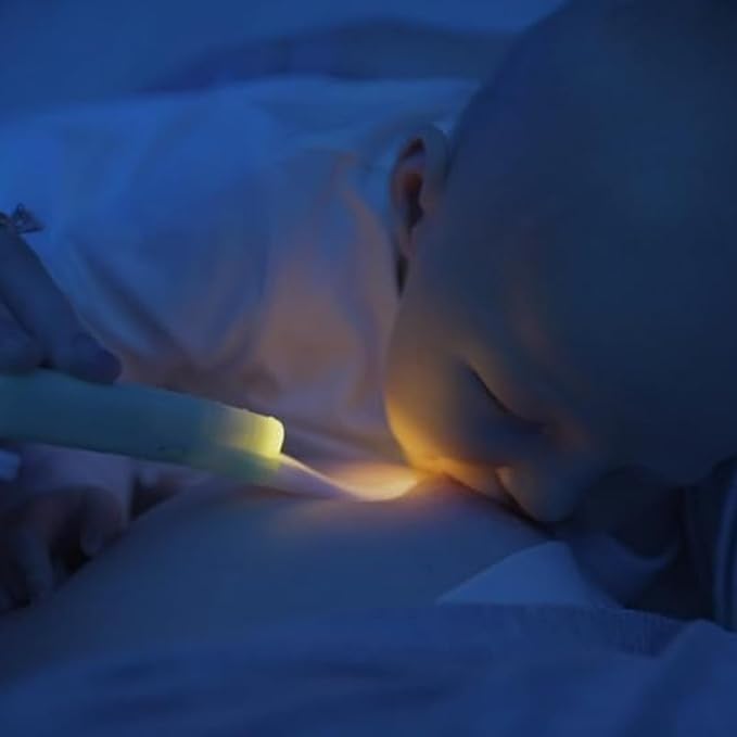 – Wearable Baby Night Light for Breastfeeding & Bottle Feeding | Dimmable Amber Glow | Melatonin-Friendly | Glow-in-The-Dark for Easy Locating | Silicone Tip Aids Latch Adjustments